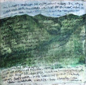 Words on Tuscan Landscape, 2000 Oil on Canvas 58.5 X 58.5 Cm